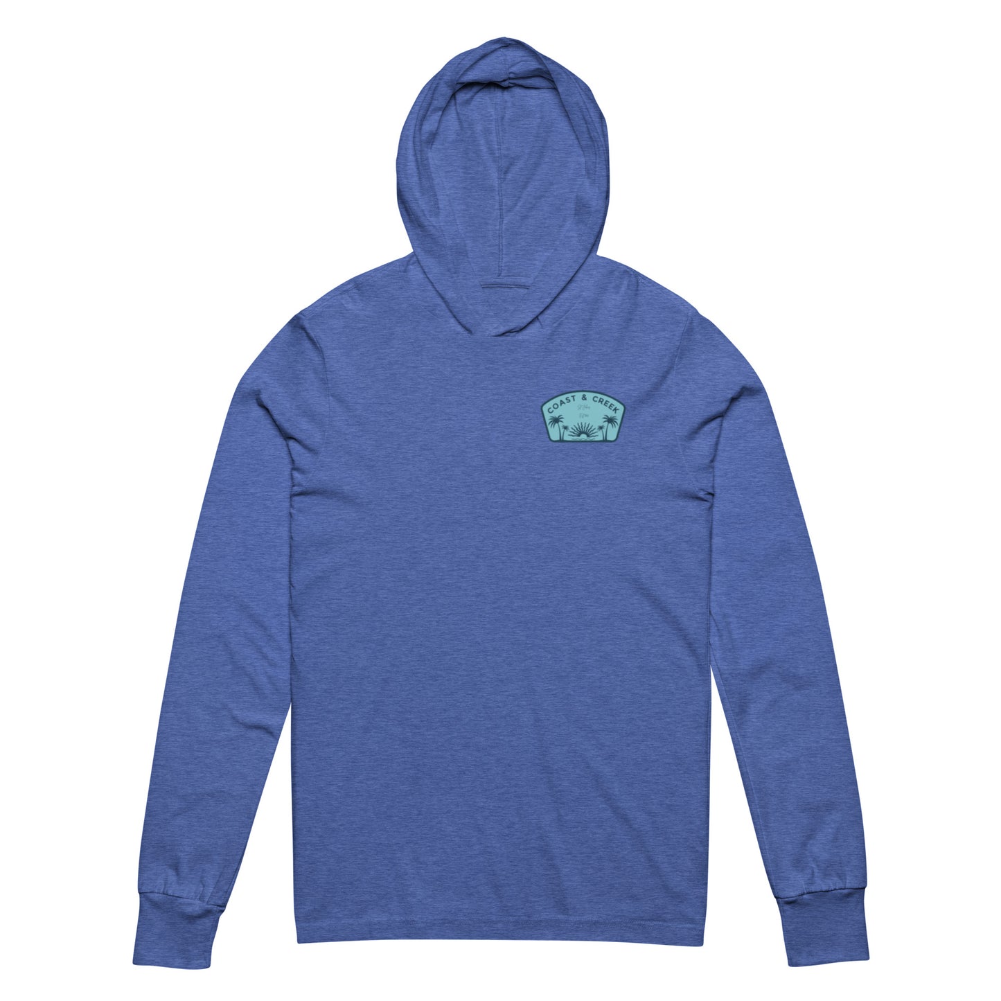 Adult Unisex Hooded long-sleeve tee Teal Badge Logo