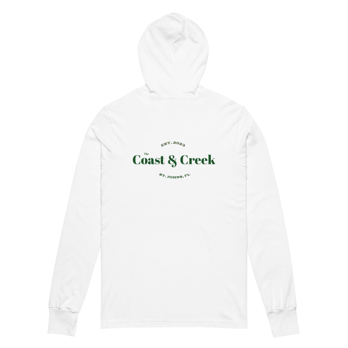 Unisex Adult White and Forest Logo Hooded long-sleeve tee